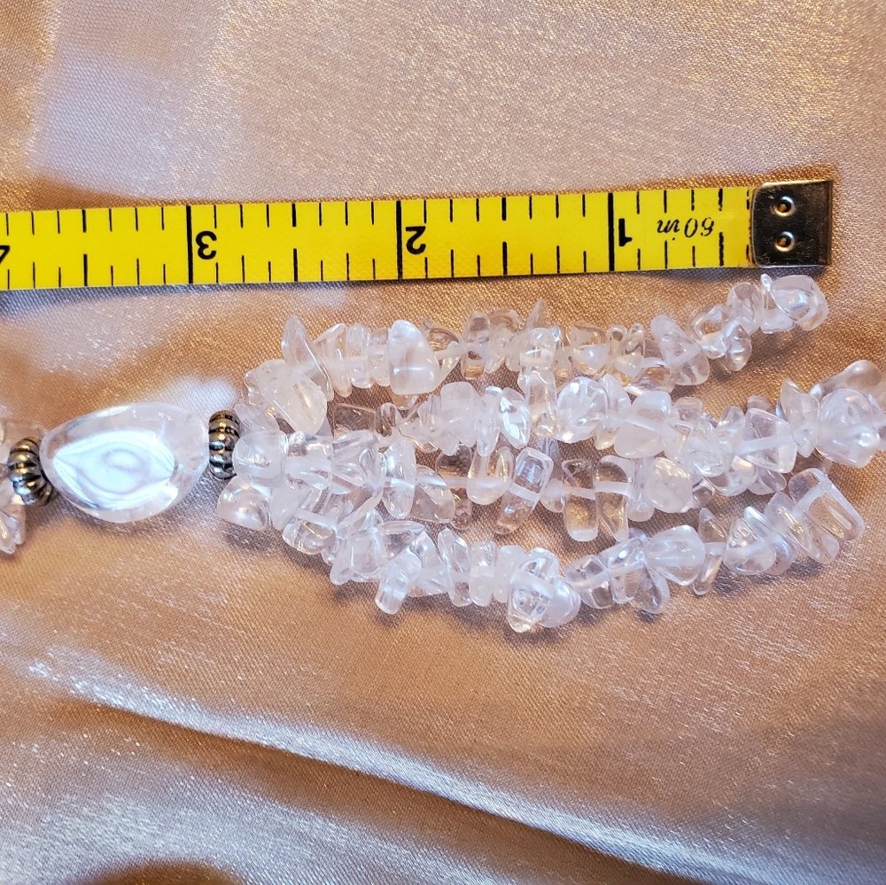 Crystal quartz hand made drop necklace - Picture 4 of 11